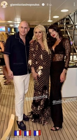 Δήμητρα Κούστα | Η sexy εμφάνιση με μαύρο δαντελένιο φόρεμα σε πολυτελές σκάφος στο Σαιν Τροπέ