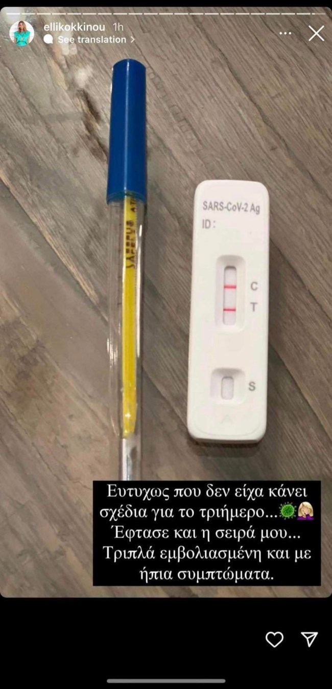Θετική στον κορονοϊό η Έλλη Κοκκίνου: "Έφτασε και η σειρά μου"