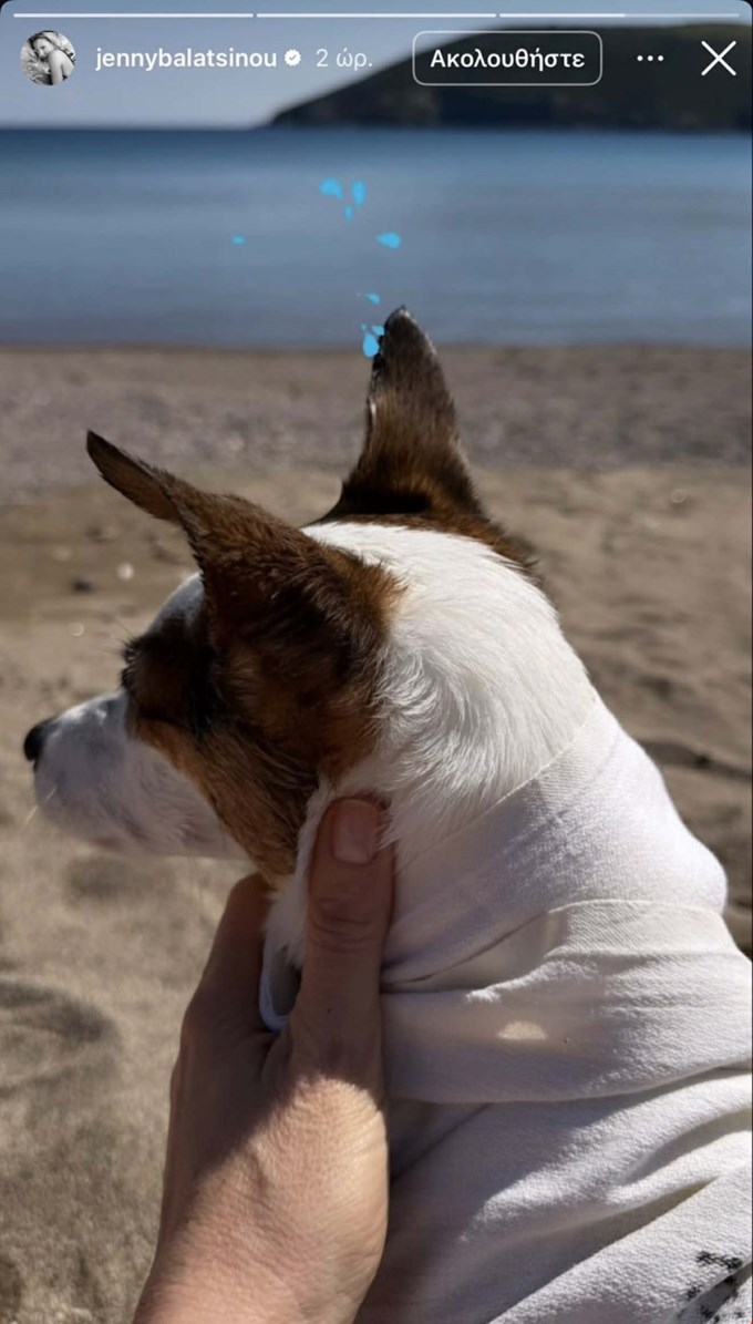 Τζένη Μπαλατσινού | Σε παραλία της Πάτμου με την καλύτερη παρέα