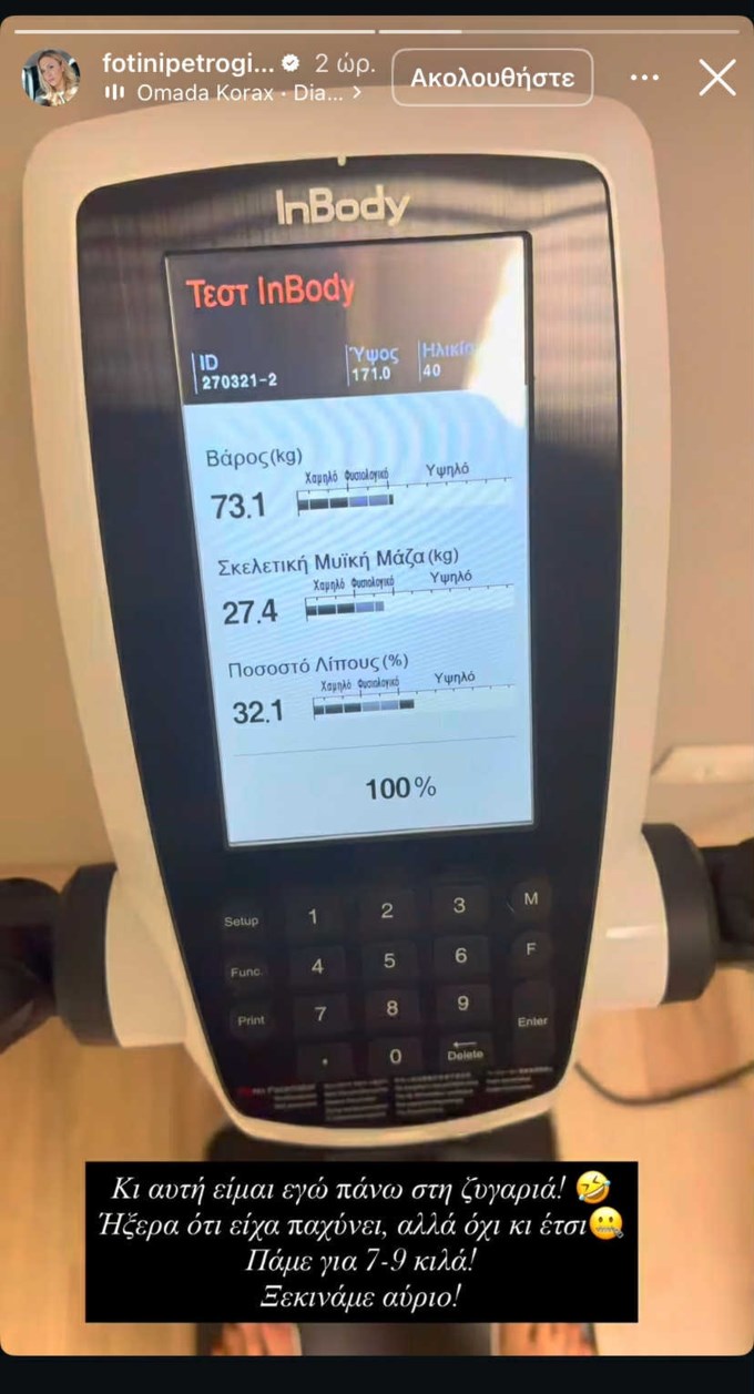 Φωτεινή Πετρογιάννη: "Ήξερα ότι έχω παχύνει αλλά όχι κι έτσι"