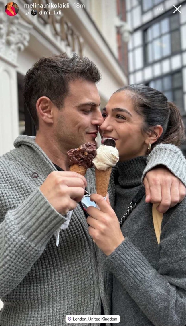 Η Μελίνα Νικολαΐδη full in love στην αγκαλιά του Δημήτρη Φιντιρίκου
