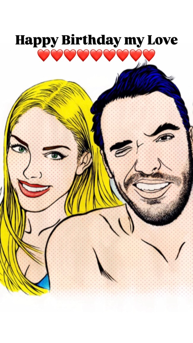 Η Δούκισσα Νομικού έγινε pop art σκίτσο για να ευχηθεί στον Δημήτρη Θεοδωρίδη για τα γενέθλιά του
