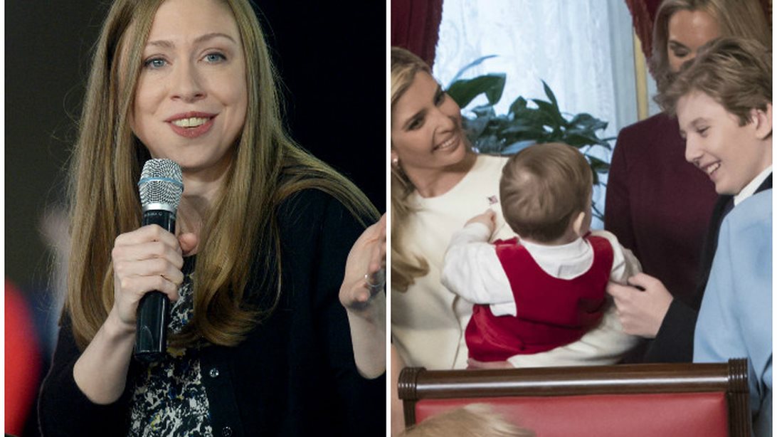 Chelsea Clinton
 
: Η κόρη του Bill και της Hillary Clinton υπερασπίζεται τον 10χρονο γιο του Donald Trump!