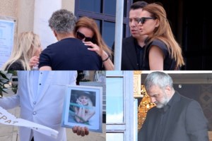 Η Δέσποινα Βανδή στο πλευρό του Βασίλη Μπισμπίκη στο τελευταίο αντίο στη Γωγώ Μαστροκώστα - εικόνα 2