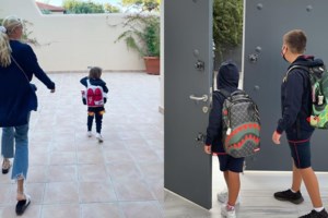 Ο Γιώργος Μαυρίδης μαζί με τον γιο της Κρίστη Καθάργια στη πρώτη του μέρα στο σχολείο!