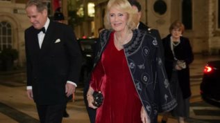 Βασιλισσα Καμιλα | Με κατακοκκινο βελουδινο φορεμα που φωναζει &quot;Χριστουγεννα&quot; σε δεξιωση στο Λονδινο