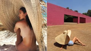 Μόνο με το καπέλο: 10 celebrities και Influencers που πόζαραν φορώντας μόνο το iconic ψάθινο καπέλο
