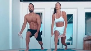 Σάκης Τανιμανίδης &amp; Χριστίνα Μπόμπα: Γυμναστική και στις διακοπές - Η απόδρασή τους στη Σαντορίνη
