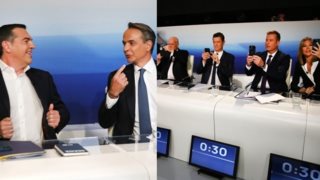 Debate: Τα χαμόγελα μεταξύ Μητσοτάκη-Τσίπρα, ο &quot;σφιγμένος&quot; Ανδρουλάκης και οι selfies των δημοσιογράφων [Εικόνες]