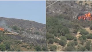 Έπεσε canadair ενώ επιχειρούσε στη φωτιά στην Κάρυστο - Η τραγική στιγμή της πτώσης μπροστά στην κάμερα