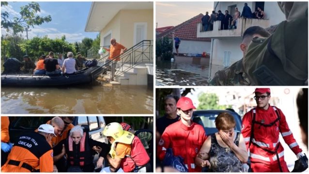 Στα 10 μέτρα το ύψος του Πηνειού στη Λάρισα - Στα 3 μέτρα το νερό στα προάστια - Συνεχίζονται οι απεγκλωβισμοί σε Καρδίτσα - Τρίκαλα