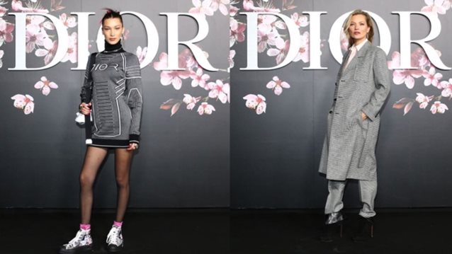 Dior pre-fall 2019: Kate Moss και Bella Hadid front row με αντρικά ρούχα
