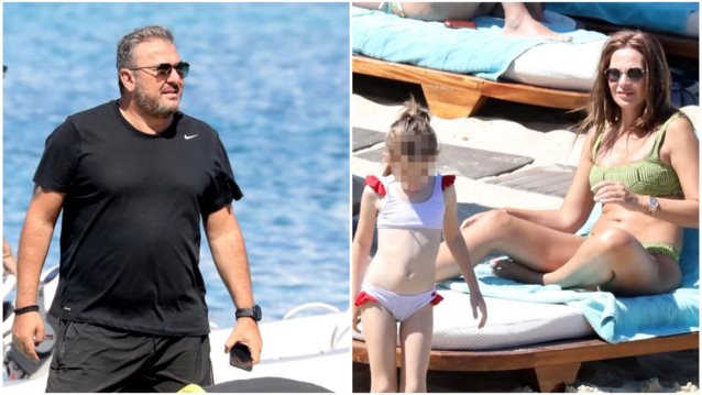 Οικογενειακώς στη Μύκονο ο Αντώνης Ρέμος - Ζαλίζουν οι αναλογίες της Υβόννης Μπόσνιακ με μαγιό και τη μικρή Ελένη στο πλευρό της