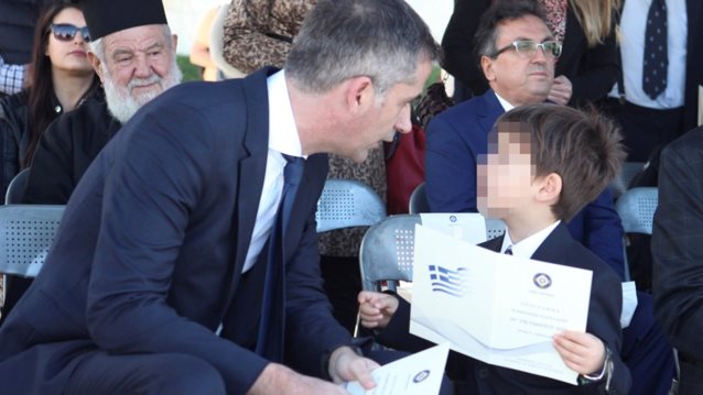 Κώστας Μπακογιάννης | Στη μαθητική παρέλαση της Αθήνας με τον γιο του, Δήμο