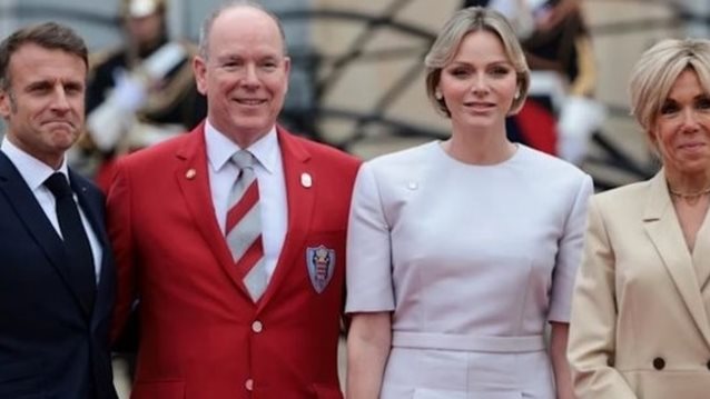 Πρίγκιπας Αλβέρτος και πριγκίπισσα Σαρλίν: Καλωσορίζουν το ζεύγος Μακρόν μετά το περιβόητο χαστούκι