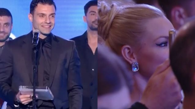 Το δημόσιο ευχαριστώ του Γιώργου Τζαβέλλα στη Βίκυ Κάβουρα κατά τη βράβευσή του: "Η καινούρια 'δουλειά' είναι λίγο απαιτητική"