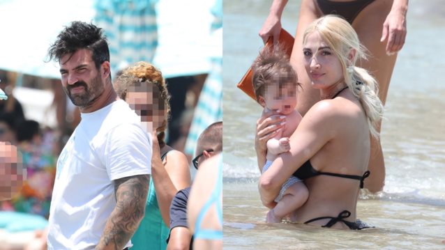 Ιωάννα Τούνη &amp; Δημήτρης Αλεξάνδρου στη Μύκονο με τον 6 μήνων γιο τους