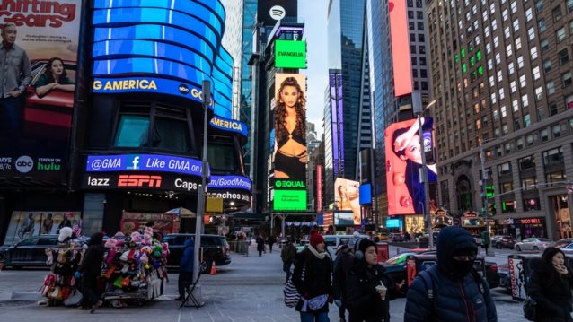 H Evangelia στο Billboard του Spotify στην Times Square!