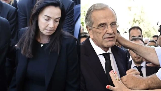Καταρρακωμένοι ο Αντώνης και η Γεωργία Σαμαρά στην κηδεία της κόρης τους