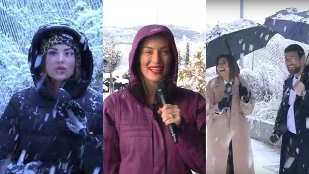 &quot;Καλημέρα&quot; από τα χιόνια για τις πρωινές εκπομπές | Δείτε τα βίντεο