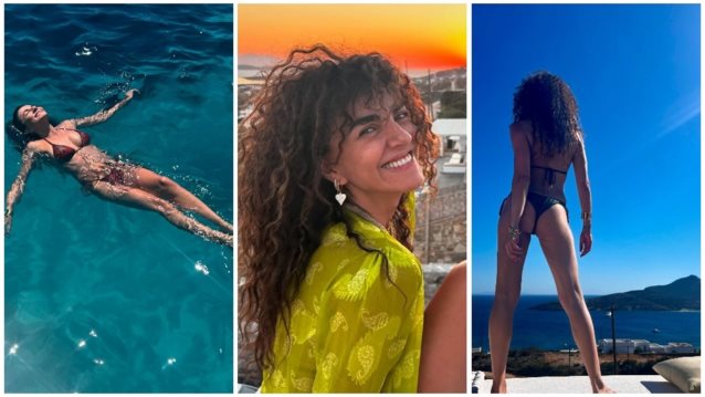 Η Μαρία Σολωμού στην Αντίπαρο μόνο με το μαγιό της