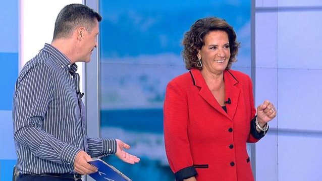 Η Χριστίνα Σούζη &amp; ο Γιώργος Γρηγοριάδης σε ένα απολαυστικό στιγμιότυπο στον αέρα του ΣΚΑΙ