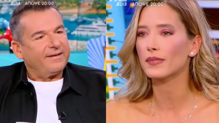 Σε αμηχανία η Γιολάντα Καλογεροπούλου με την ατάκα του Γιώργου Λιάγκα