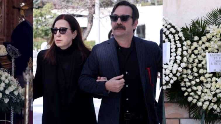 Ηλίας Λογοθέτης: Θλίψη στο τελευταίο "αντίο" - Υποβασταζόμενη η σύζυγός του - Πλήθος καλλιτεχνών στην κηδεία [Εικόνες-Βίντεο]