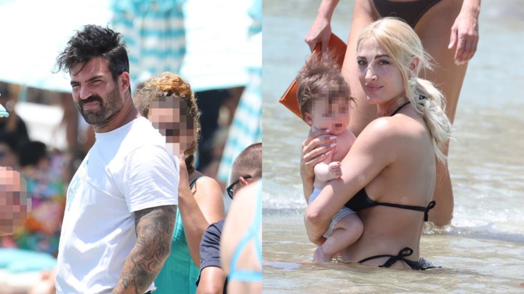 Ιωάννα Τούνη &amp; Δημήτρης Αλεξάνδρου στη Μύκονο με τον 6 μήνων γιο τους