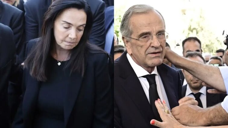 Καταρρακωμένοι ο Αντώνης και η Γεωργία Σαμαρά στην κηδεία της κόρης τους