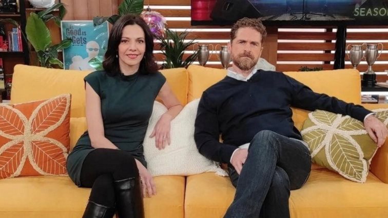 Ο Δημήτρης Λάλος και η Μαριλίτα Λαμπροπούλου στην πρώτη τους κοινή τηλεοπτική εμφάνιση