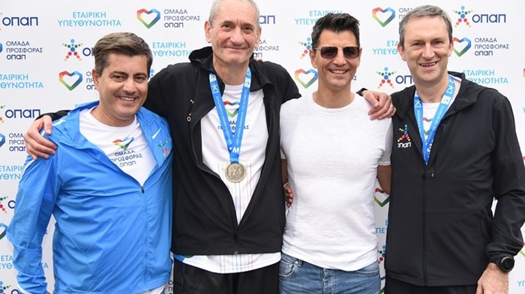 Οδυσσέας Χριστοφόρου Αναπληρωτής Διευθύνων Σύμβουλος ΟΠΑΠ, Καμίλ Ζίγκλερ Πρόεδρος ΟΠΑΠ, Σάκης Ρουβάς, Ντάμιαν Κόουπ Διευθύνων Σύμβουλος ΟΠΑΠ