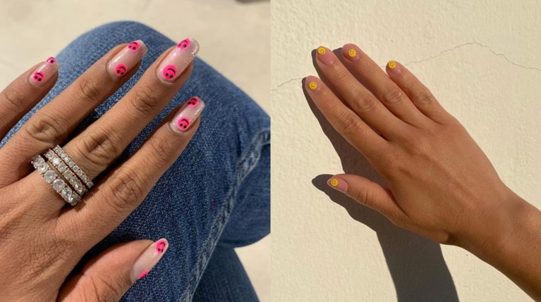 Smiley Face Nails