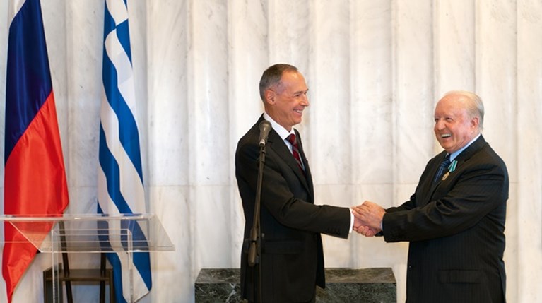 O Πρέσβης της Ρωσικής Ομοσπονδίας στην Ελληνική Δημοκρατία Αντρέι Μάσλοβ και ο Πρόεδρος της Grecotel Νίκος Δασκαλαντωνάκης
