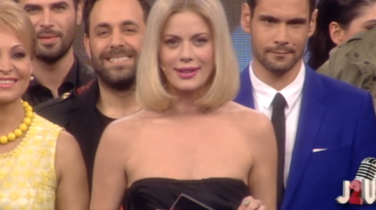 Η Ζέτα Μακρυπούλια στην πρεμιέρα του Just The Two Of Us