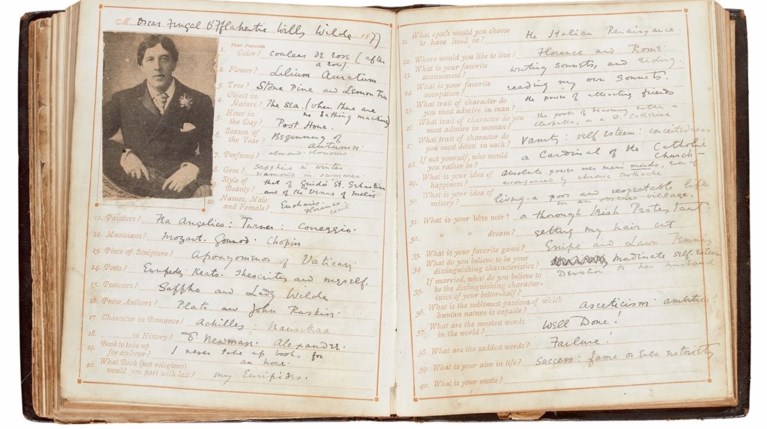 ερωτηματολόγιο που είχε συμπληρώσει ο Oscar Wilde
